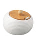 Elegant Ceramic Spice Box with Eco-Friendly Wooden Lid