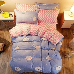 4pcs set of Modern Printed Duvet Cover And Pillowcases-Kids›Bedding & Linen›Comforters, Duvets & Sets-Très Elite-2TJ-61017-001-Twin Cover-Très Elite