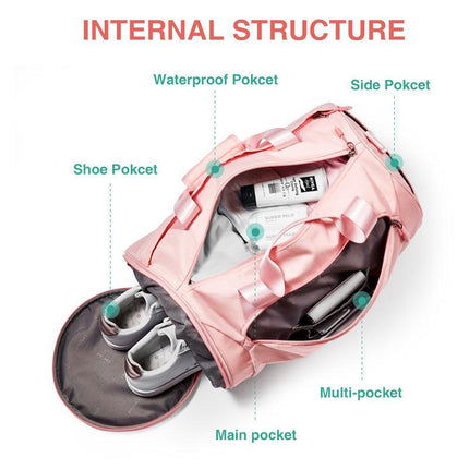 Versatile Waterproof Duffle Bag with Dedicated Shoe Compartment - Essential for Travel and Gym