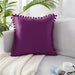 Velvet Cushion Cover with Chic Pom Pom Accents