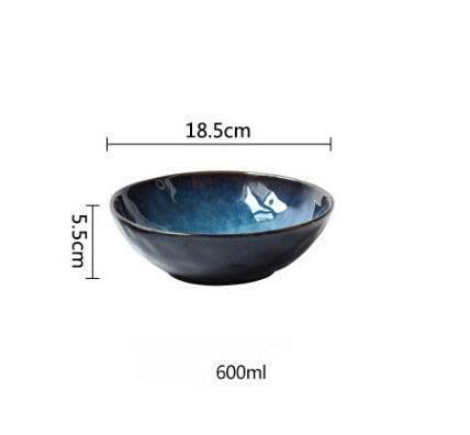 Charming Cat Eye Design Blue Ceramic Dinnerware Set for Elegant Dining Experience