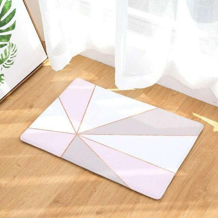 Elegant Blush Pink Hexagonal Honeycomb Area Rug