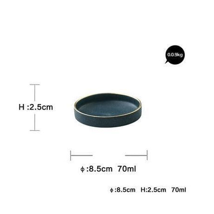 Elegant Dark Green Ceramic Dining Collection: Luxurious 7-Piece Set for an Upscale Dining Experience