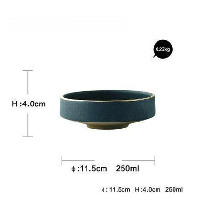 Elegant Dark Green Ceramic Dining Collection: Luxurious 7-Piece Set for an Upscale Dining Experience