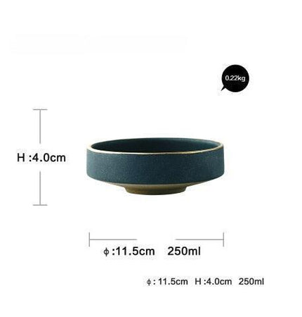 Elegant Dark Green Ceramic Dining Collection: Luxurious 7-Piece Set for an Upscale Dining Experience