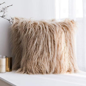 Faux fur Cushion Cover for Home Decor-Home Décor›Decorative Accents›Pillows, Cushions & Inserts-Très Elite-450mmx450mm-dark coffee-Très Elite