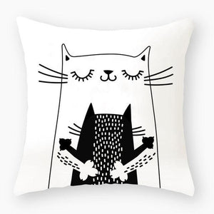Lovely Polyester Cat Lovers Nursery Decoration Cushion Cover-Kids›Room Décor›Decorative Accents›Pillows, Cushions & Inserts-Très Elite-2BZ-40889-003-45x45-Polyester-Très Elite
