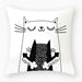 Opulent Cat-Themed Throw Pillow Cover 18x18 Inches