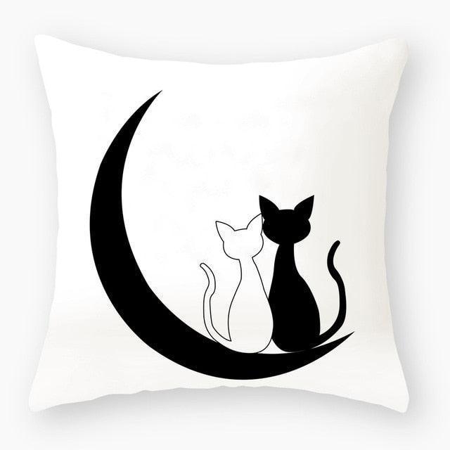 Elegant Cat-Themed Pillow Cover for Nursery - 45x45cm