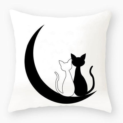 Elegant Cat Lover's Nursery Pillow Cover 45x45cm