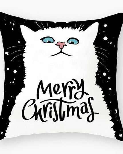 Chic Feline-Themed Nursery Pillow Cover - Luxurious 45x45cm Home Accent