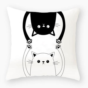 Lovely Polyester Cat Lovers Nursery Decoration Cushion Cover-Kids›Room Décor›Decorative Accents›Pillows, Cushions & Inserts-Très Elite-2BZ-40889-021-45x45-Polyester-Très Elite