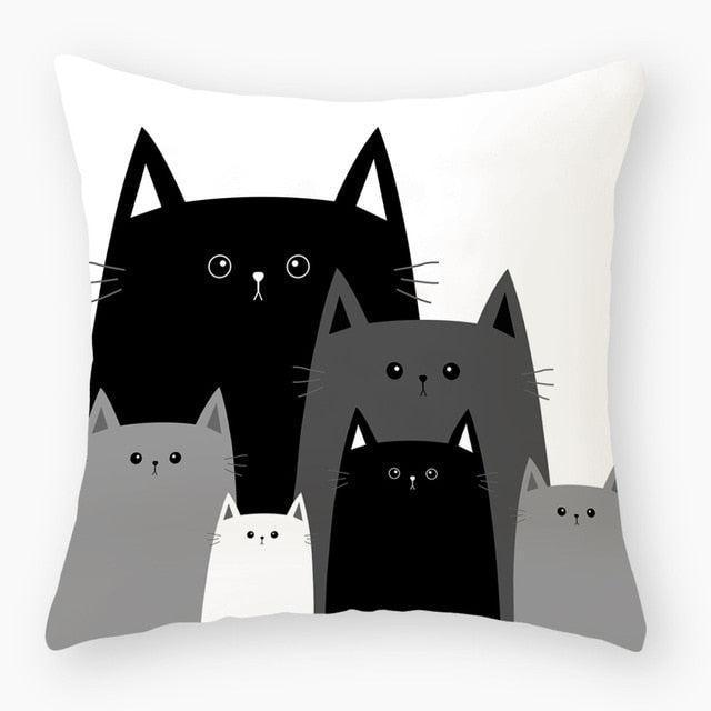 Opulent Cat-Themed Throw Pillow Cover 18x18 Inches