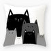 Opulent Cat-Themed Throw Pillow Cover 18x18 Inches