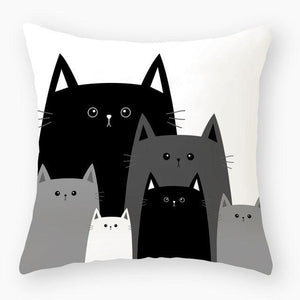 Lovely Polyester Cat Lovers Nursery Decoration Cushion Cover-Kids›Room Décor›Decorative Accents›Pillows, Cushions & Inserts-Très Elite-2BZ-40889-010-45x45-Polyester-Très Elite