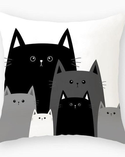 Elegant Cat-Themed Nursery Cushion Cover 45x45cm