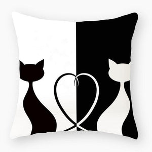 Lovely Polyester Cat Lovers Nursery Decoration Cushion Cover-Kids›Room Décor›Decorative Accents›Pillows, Cushions & Inserts-Très Elite-2BZ-40889-011-45x45-Polyester-Très Elite