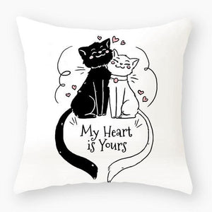 Lovely Polyester Cat Lovers Nursery Decoration Cushion Cover-Kids›Room Décor›Decorative Accents›Pillows, Cushions & Inserts-Très Elite-2BZ-40889-013-45x45-Polyester-Très Elite