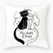 Luxurious Cat-Themed Nursery Cushion Cover 45x45cm