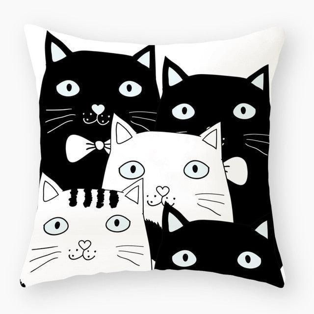 Opulent Cat-Themed Throw Pillow Cover 18x18 Inches