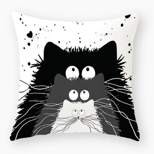 Lovely Polyester Cat Lovers Nursery Decoration Cushion Cover-Kids›Room Décor›Decorative Accents›Pillows, Cushions & Inserts-Très Elite-2BZ-40889-023-45x45-Polyester-Très Elite