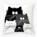 Elegant Cat-Themed Nursery Decor Pillow Case 45x45cm