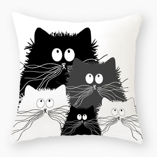 Luxurious Cat-Themed Nursery Cushion Cover 45x45cm