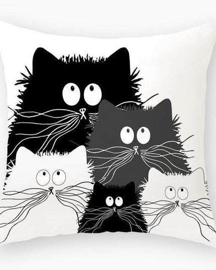 Elegant Cat-Themed Nursery Cushion Cover 45x45cm