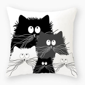 Lovely Polyester Cat Lovers Nursery Decoration Cushion Cover-Kids›Room Décor›Decorative Accents›Pillows, Cushions & Inserts-Très Elite-2BZ-40889-025-45x45-Polyester-Très Elite