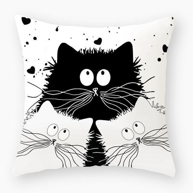 Luxurious Cat-Inspired Nursery Pillow Cover 45x45cm