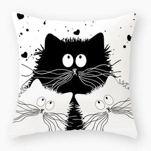Lovely Polyester Cat Lovers Nursery Decoration Cushion Cover-Kids›Room Décor›Decorative Accents›Pillows, Cushions & Inserts-Très Elite-2BZ-40889-026-45x45-Polyester-Très Elite