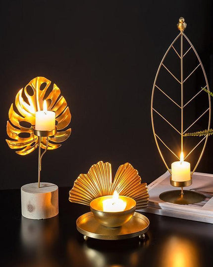 Stylish Gold and Glass Candlestick Holders for Luxurious Ambiance