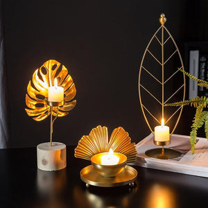 Golden Decorating Candlestick Holders-Home Decor›Decorative Accents›Candles & Accessories›Candle Holders-Très Elite-A-Très Elite