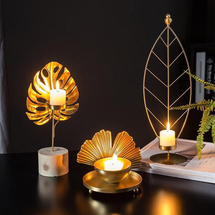 Golden Decorating Candlestick Holders