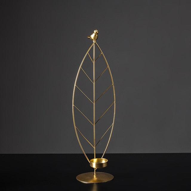 Elegant Gold Candle Holders with Glass Detail