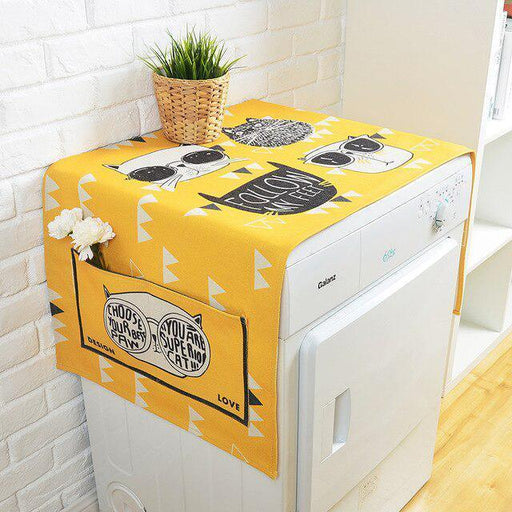 Elegant Linen Cartoon Dust Cover for Chic Storage Solutions