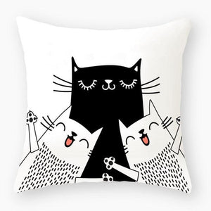 Lovely Polyester Cat Lovers Nursery Decoration Cushion Cover-Kids›Room Décor›Decorative Accents›Pillows, Cushions & Inserts-Très Elite-2BZ-40889-002-45x45-Polyester-Très Elite