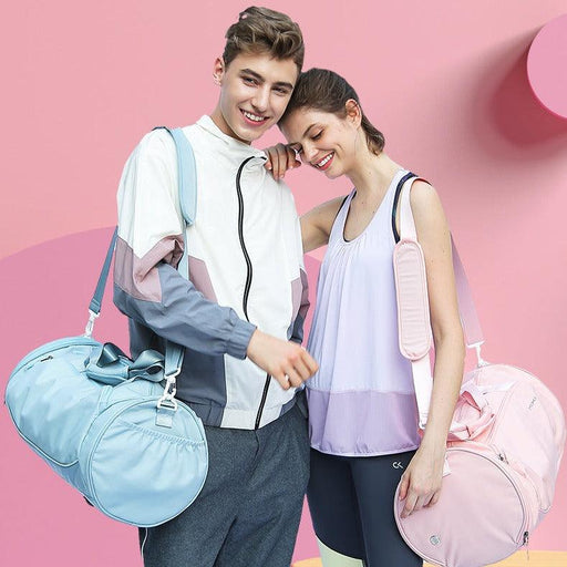 Pastel Waterproof Duffle Bag with Shoe Compartment for Travelers on the Go