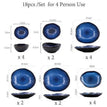 Blue / Ceramic / Set of 18pcs