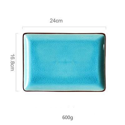 Stunning Ocean Blue Ceramic Dinnerware Set with Elegant Ice Crackle Finish - Complete Table Collection