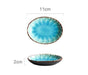 Elegant Ice Crackle Ocean Blue Ceramic Dining Set - Deluxe Tableware Ensemble