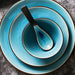 Elegant Ice Crackle Ocean Blue Ceramic Dining Set - Deluxe Tableware Ensemble