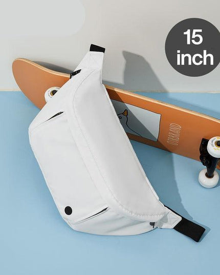 Men's Stylish Nylon Half Moon Crossbody Bag with Secure Zip and Multiple Pockets