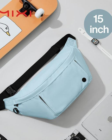 Men's Stylish Nylon Half Moon Crossbody Bag with Secure Zip and Multiple Pockets