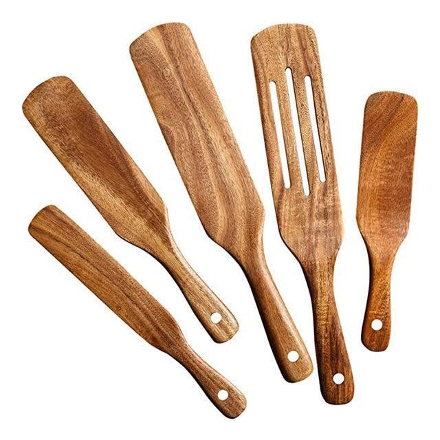 Teak Wood Spurtle Mastery Set - Enhance Your Culinary Skills