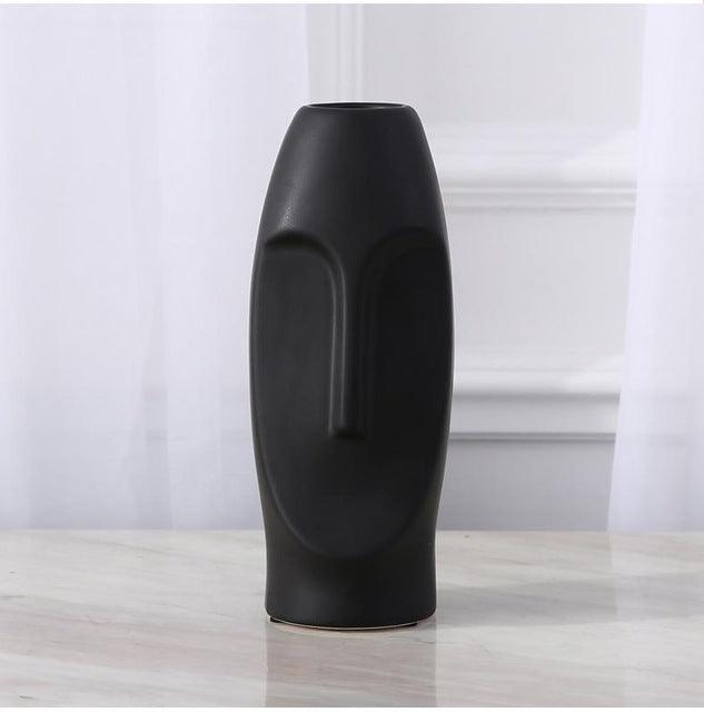 Modern Man Face Ceramic Vases for Contemporary Home Decor