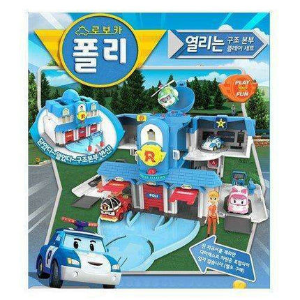Robocar Poli Rescue Headquarters Adventure Playset with Interactive Features and Collectible Figurines