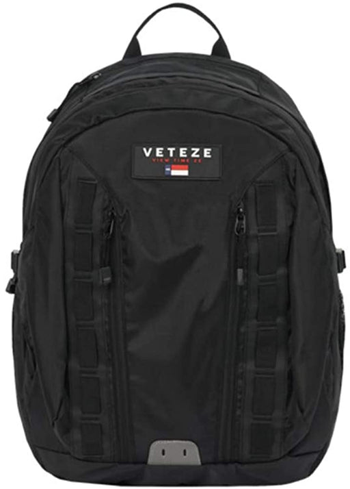 Youth Black Nylon Backpack with Veteze Signature Label & Adjustable Features