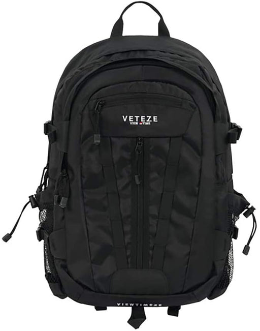 Veteze Multi Cross Casual Backpack | Practical 2 Styles Laptop Big Bag Unisex School Office Travel (Black)