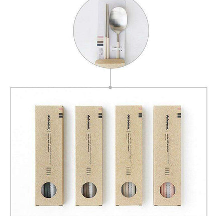 Colorful 8-Piece Stainless Steel Utensil Set with Chopsticks and Spoons